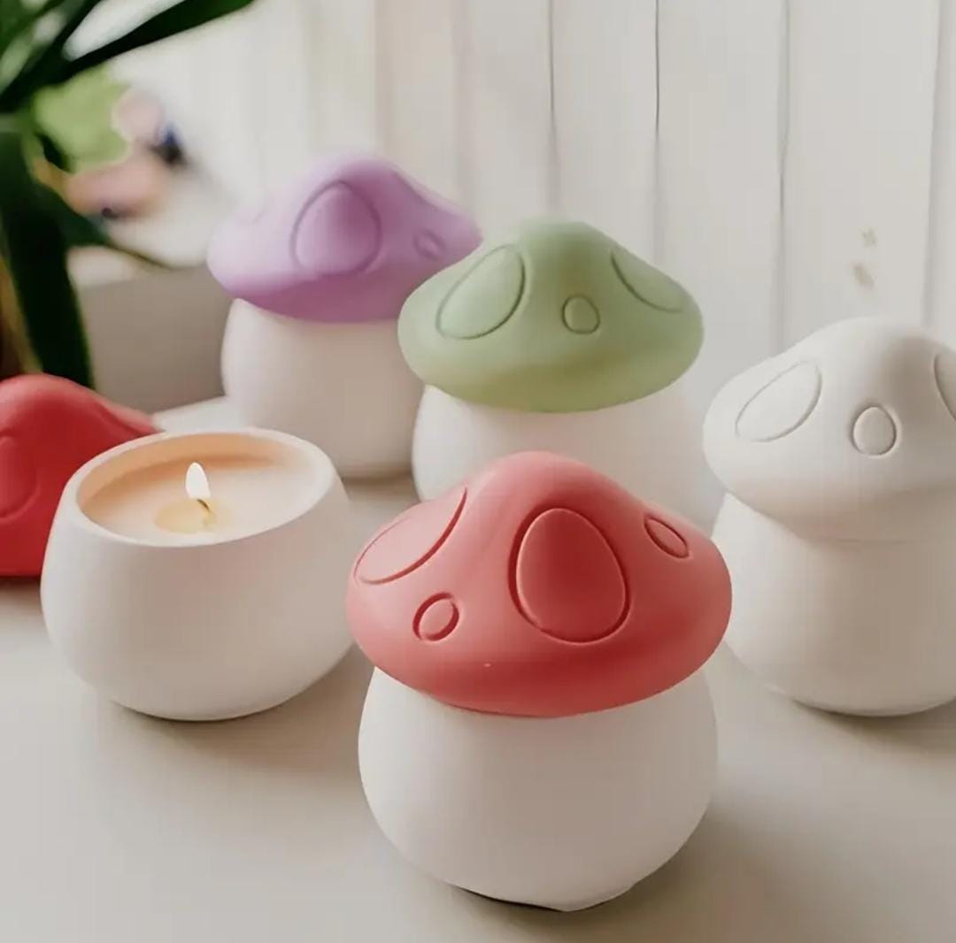 Mushroom shaped candle jar